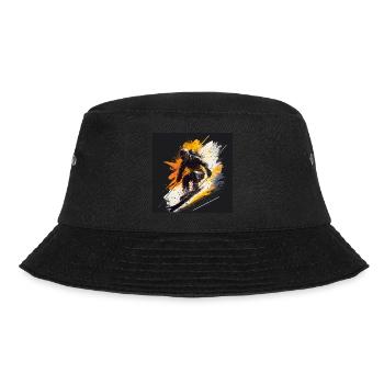 Snow and action: wild skier on the slopes - Bucket Hat - black - Front - Lela (165cm)