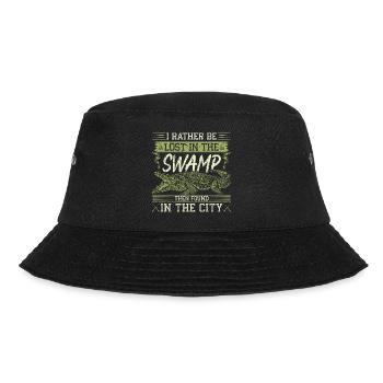 Alligator Hunter, Rather Be Lost In Swamp, Gator - Bucket Hat - black - Front - Lela (165cm)