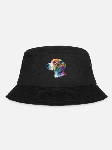 Beagle Hundemotiv - Bucket Hat - Schwarz