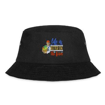 Life Is Better On The Farm Retro Farmer Designs - Bucket Hat - black - Front - Lela (165cm)