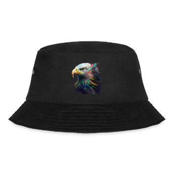 Ein Adlerblick: Ölgemälde in lebendigen Farben - Bucket Hat - Schwarz - Vorne - Lela (165cm)