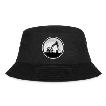 Excavators "digging in the moonlight" Construction site romance - Bucket Hat - black - Front - Lela (165cm)