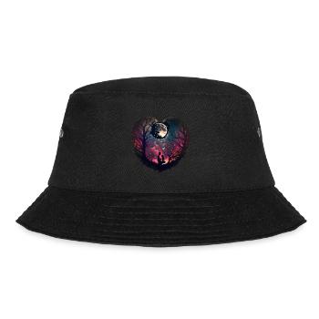 Coeur clair de lune couple Saint-Valentin amour - Bob - noir - Devant - Lela (165cm)