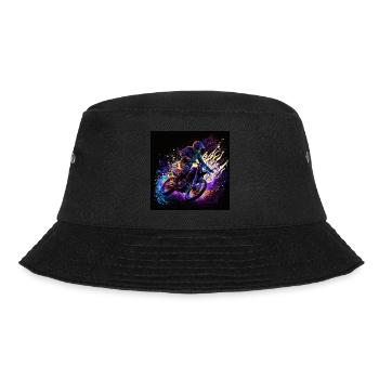 cooler Motocrosser im black light Stil - Bucket Hat - Schwarz - Vorne - Lela (165cm)