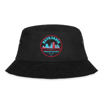 Reykjavík Skyline Stadtbadge - Bucket Hat - Schwarz - Vorne - Lela (165cm)