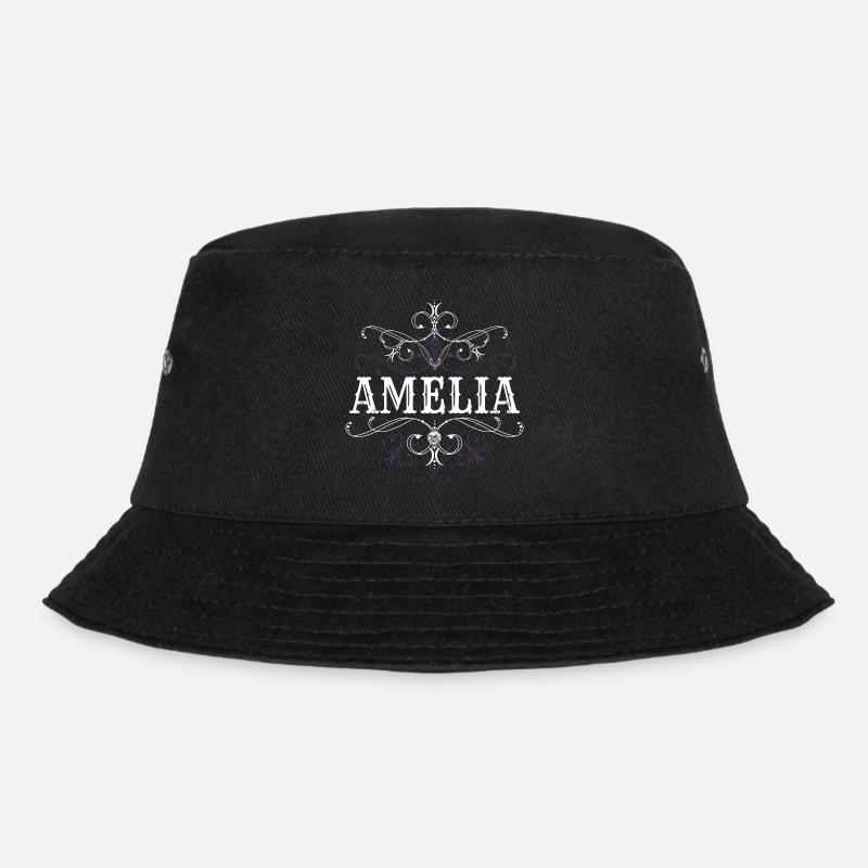 Amelia Surname First Name Personalized - Bucket Hat - black