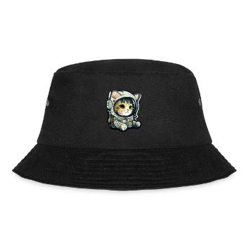 Meownaut astronaut cat for cat daddy - Bucket Hat - black - Front - Lela (165cm)