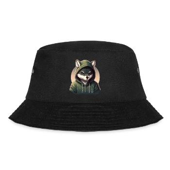 Wolf with hoodie kawaii - Bucket Hat - black - Front - Lela (165cm)