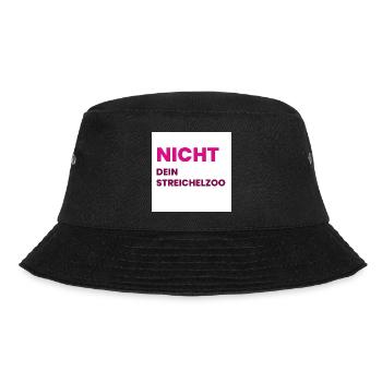 Nicht Dein Streichelzoo Print auf Panel PWSPBD - Bucket Hat - Schwarz - Vorne - Lela (165cm)