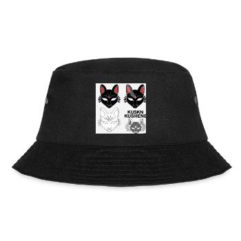 Kitsun Vaporwave Japanische Kami Vaporwave Kitsune - Bucket Hat - Schwarz - Vorne - Lela (165cm)