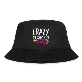 Mushroom hunting, mushrooms, morels, mushroom picking, foraging - Bucket Hat - black - Front - Lela (165cm)