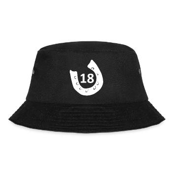 geschenkidee, 18 Hufeisenmuster - Bucket Hat - Schwarz - Vorne - Lela (165cm)