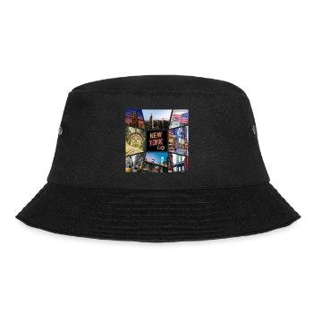 New York City USA America City Skyline Collage - Bucket Hat - black - Front - Lela (165cm)