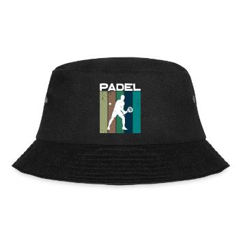 Training Padel Spieler Tennis Schläger Bälle - Bucket Hat - Schwarz - Vorne - Lela (165cm)
