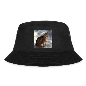 Katze Kätzchen Poster quadratisch Katzenposter - Bucket Hat - Schwarz - Vorne - Lela (165cm)