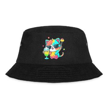 Le chat casual : lunettes de soleil et cocktail - Bob - noir - Devant - Lela (165cm)