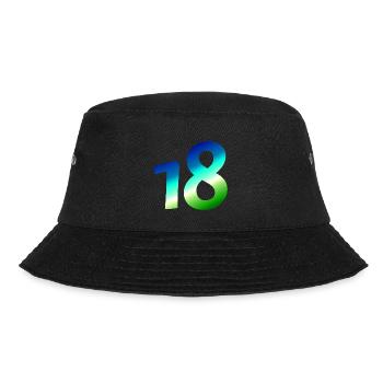 kleidung geburtstag, 18 karibischer Farbverlauf - Bucket Hat - Schwarz - Vorne - Lela (165cm)