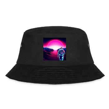 Astronaut Cyber Sunset Pink Gradient - - Bucket Hat - black - Front - Lela (165cm)