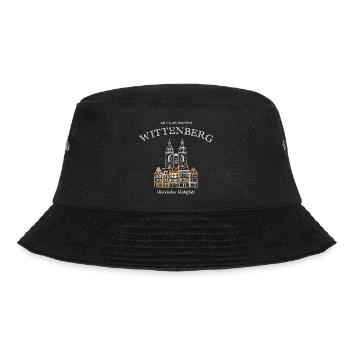 Wittenberg, Marktplatz mit Türmen der Stadtkirche - Bucket Hat - Schwarz - Vorne - Lela (165cm)