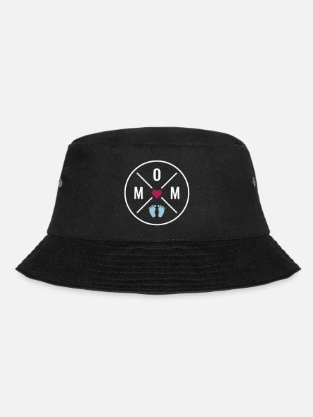 MOM Heart Baby Baby Feet Mom Love Mother's Day Mom - Bucket Hat - black