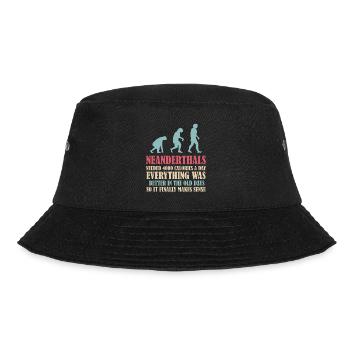 Neandertaler Prähistorischer Primat Anthropologe - Bucket Hat - Schwarz - Vorne - Lela (165cm)