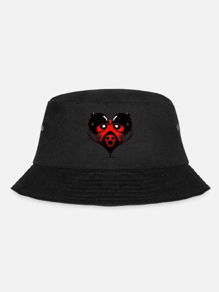 Roboter Herz - Bucket Hat - Schwarz