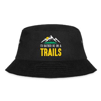 Berge - Ich bin lieber auf einem Trail - Bucket Hat - Schwarz - Vorne - Lela (165cm)