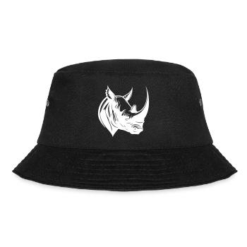 Nashorn Tier Kopf - Bucket Hat - Schwarz - Vorne - Lela (165cm)