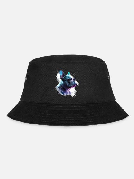 Frenchie Französische Bulldogge Abstrakte Malerei Farbe - Bucket Hat - Schwarz