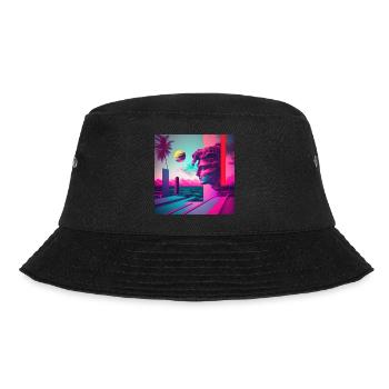 Eine Vaporwave Erkundung von Nostalgie & Ästhetik - Bucket Hat - Schwarz - Vorne - Lela (165cm)
