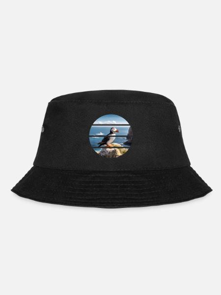 Puffin on a cliff - Bucket Hat - Schwarz