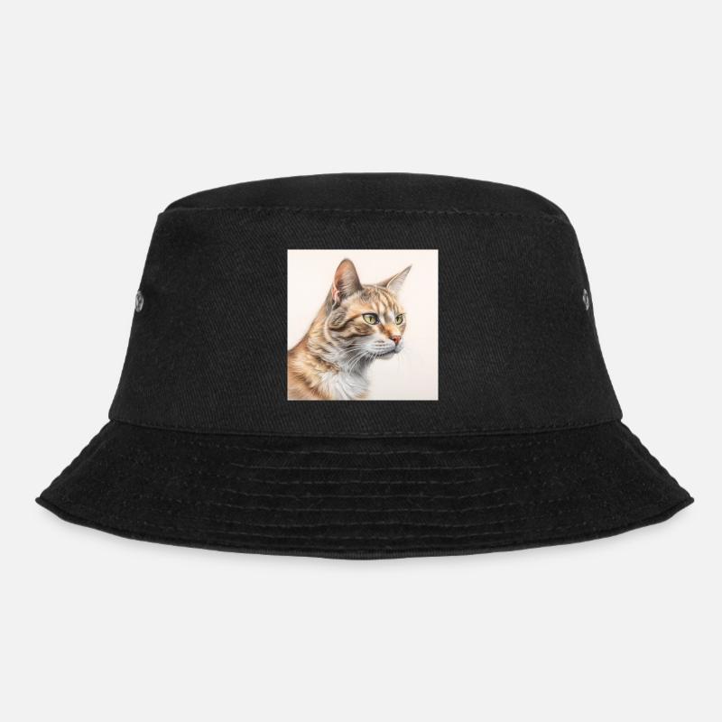 Katze - Bucket Hat - Schwarz