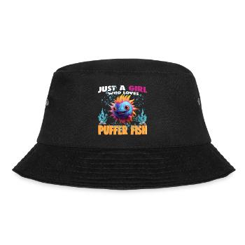 Just a Girl who Loves PUFFER FISH - Bucket Hat - black - Front - Lela (165cm)