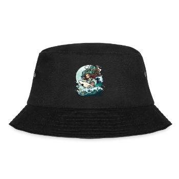 Surfende Sirene - Bucket Hat - Schwarz - Vorne - Lela (165cm)