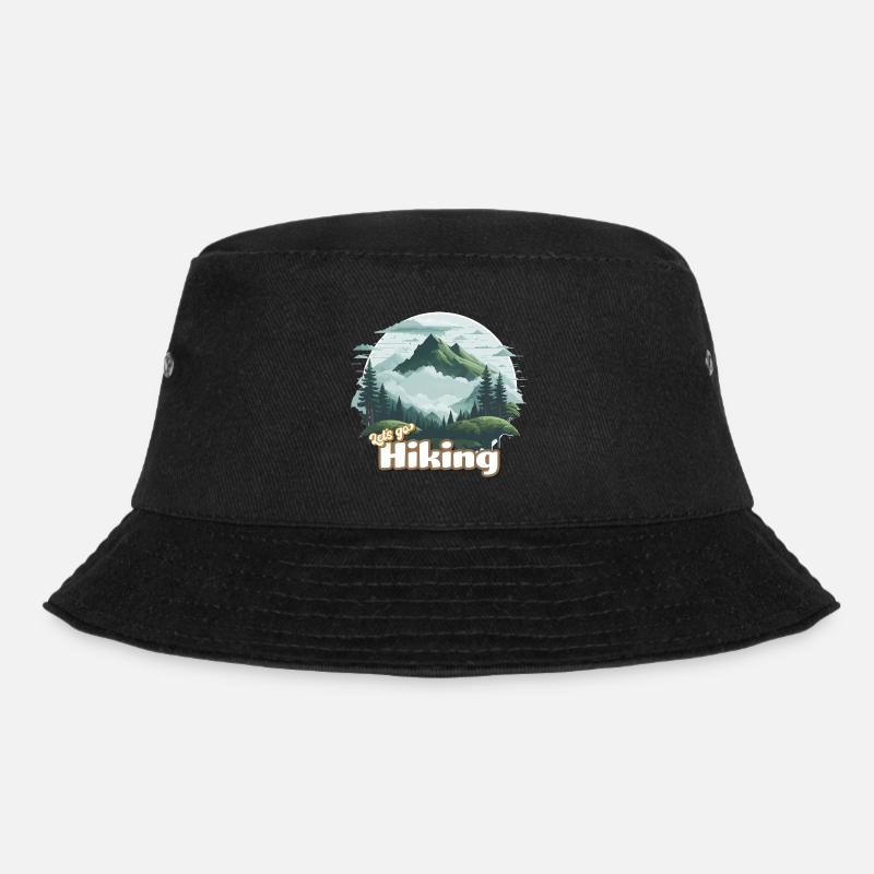 Lose Yourself in the Wilderness: Let's Go Hiking! - Bucket Hat - black