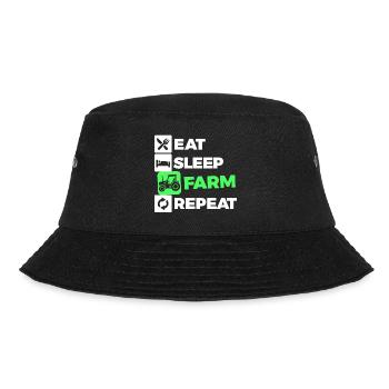 Landluft Statement Bauernhof Traktor Feld Fahrzeug - Bucket Hat - Schwarz - Vorne - Lela (165cm)