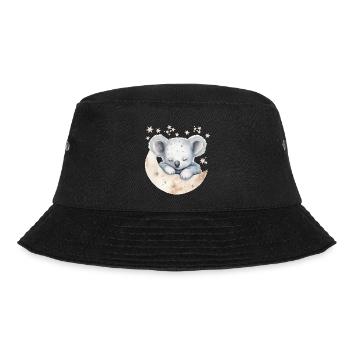Schlafender Koala im Schlafanzug - Bucket Hat - Schwarz - Vorne - Lela (165cm)