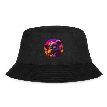 Synthwave Koala Sunset - Bucket Hat - black - Front - Lela (165cm)