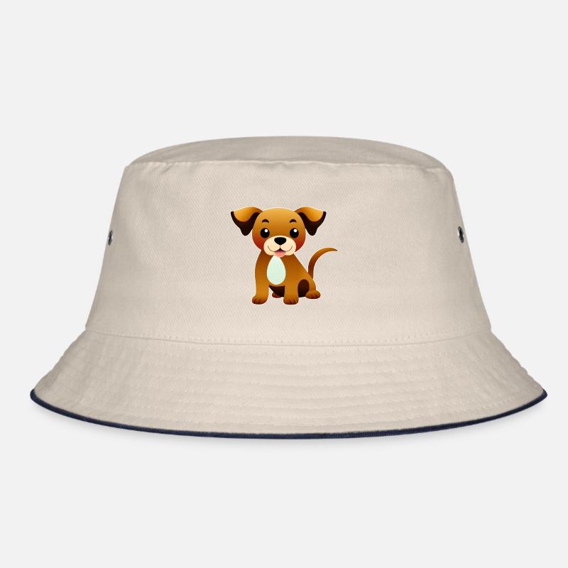 Kleiner brauner Hund, sitzend Bucket Hat