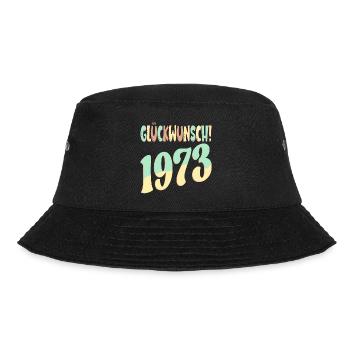 Glückwunsch Jahr 1973 - GEBURTSTAG RETRO - Bucket Hat - Schwarz - Vorne - Lela (165cm)
