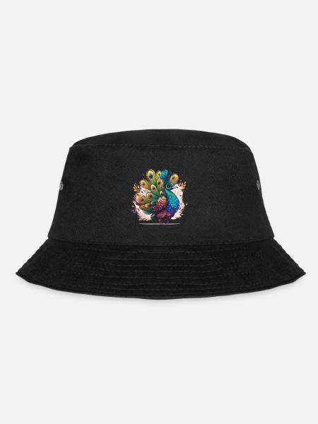 Pfau in voller Pracht - Bucket Hat - Schwarz