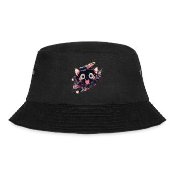 Anime Kawaii Cat Japanese - Bucket Hat - black - Front - Lela (165cm)
