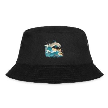 Der fröhliche Delphin - Bucket Hat - Schwarz - Vorne - Lela (165cm)