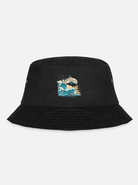 Der fröhliche Delphin - Bucket Hat - Schwarz