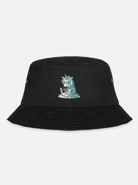Einhorn-Kalligraph - Bucket Hat - Schwarz