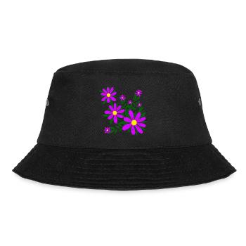 Blütenmuster Blumenranke Margerite Blüte floral - Bucket Hat - Schwarz - Vorne - Lela (165cm)