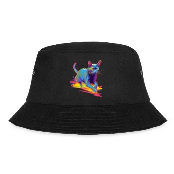 Colorful Cat Neon - Bucket Hat - black - Front - Lela (165cm)