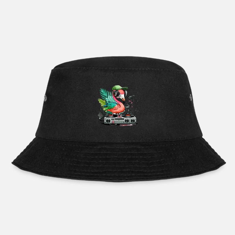 Groovy Pink Bird - Bucket Hat - black