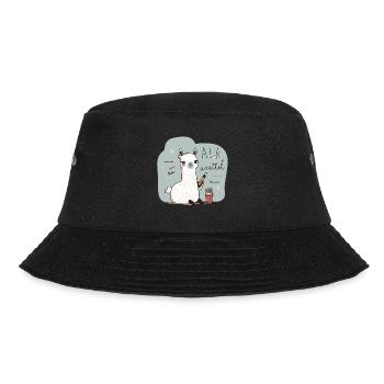 Das künstlerische Alpaka - Bucket Hat - Schwarz - Vorne - Lela (165cm)