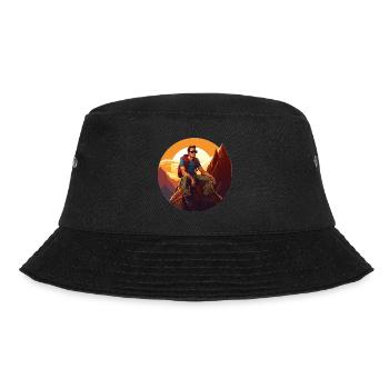 Bergsteiger vintage illustration klettern Mann - Bucket Hat - Schwarz - Vorne - Lela (165cm)